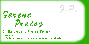 ferenc preisz business card